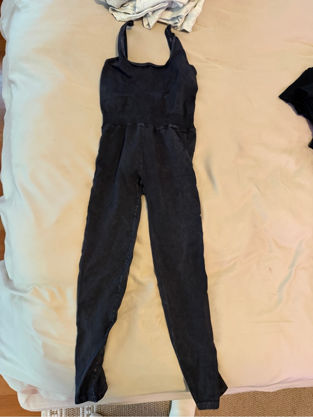 FP Movement by Free People Black Sleeveless Fitted Jumpsuit